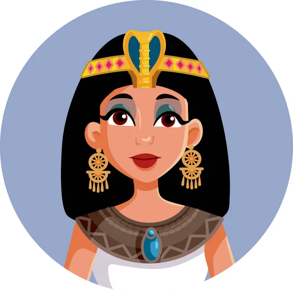 Vector Portret Van Mooie Egyptische Koningin Cleopatra — Stockvector