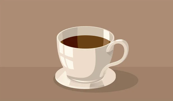 Coffee Cup Vector Cartoon Banner Illustration — Stockvektor