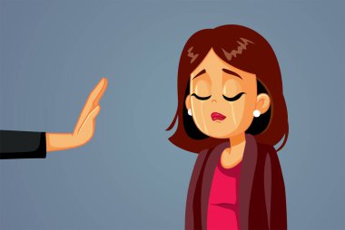 Reddedilmiş Kadın Üzgün Vektör Çizgi Filmi İllüstrasyonu