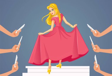 Prenses Cinderella 'nın Viral İnternet Anlık Vektör Çizgifilmi