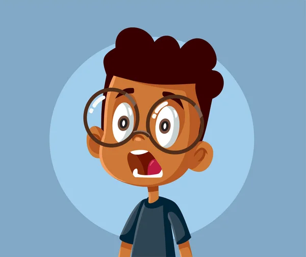 Shocked Panicked Little Boy Vector Cartoon Illustration — 스톡 벡터