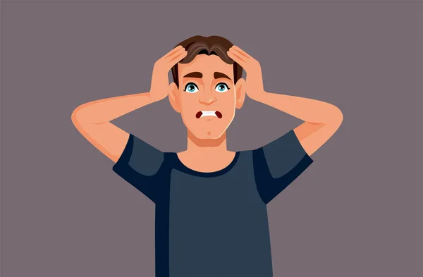 Exasperated Desperate Man Vector Cartoon Illustration — Stock Vector