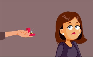Şüpheci Kız Arkadaş Nişan Yüzüğü Vektörü Çizim Çizimi Alınıyor