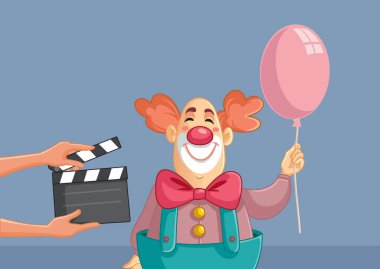 Bir Komedi Filmi Filmi Çeken Ekip Vektörü Çizgi Filmi