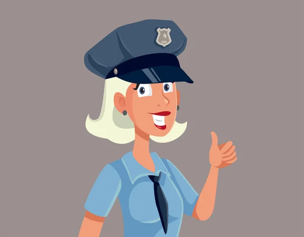 Αστυνομικός Εμφάνιση Αντίχειρες Gesture Vector Cartoon Εικονογράφηση — Διανυσματικό Αρχείο