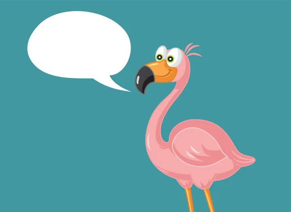 Flamingo Vogel Mit Speech Bubble Vector Cartoon Illustration — Stockvektor