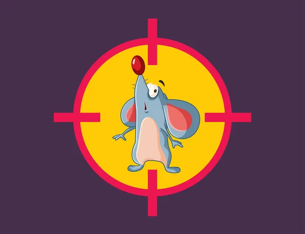 Stressed Rat Being Targeted Vector Cartoon Illustration — Stockový vektor