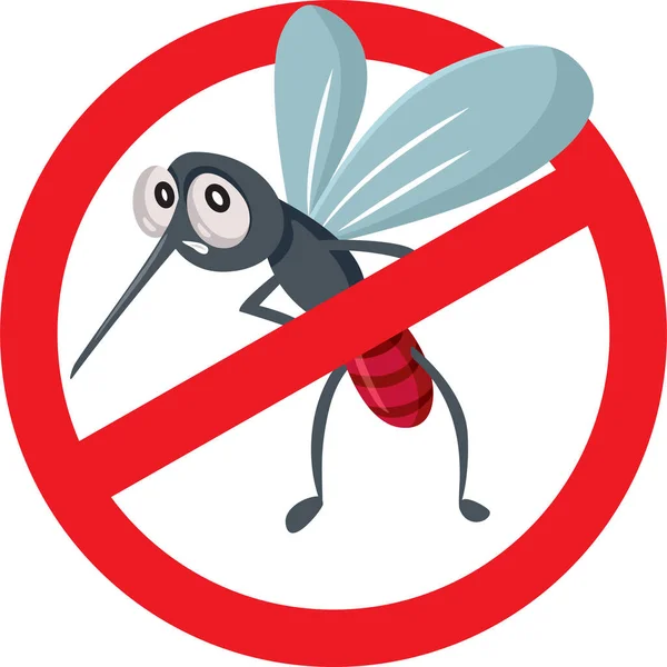 Signo Mosquito Vector Ilustración Dibujos Animados — Archivo Imágenes Vectoriales