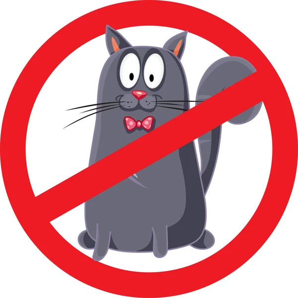 Cats Dozwolone Ikona Znak Wektor Ilustracja — Wektor stockowy