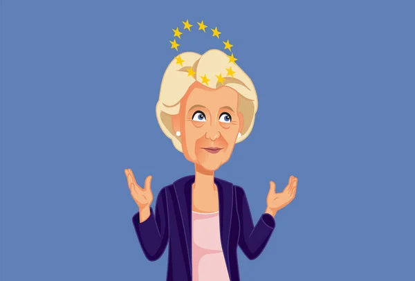 Bruxelles Belgio Marzo 2022 Ursula Von Der Leyen Caricatura Vettoriale — Vettoriale Stock