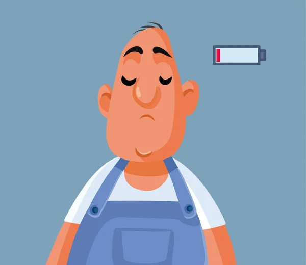 Trabajador Cansado Que Sufre Síndrome Burnout Vector Cartoon — Archivo Imágenes Vectoriales