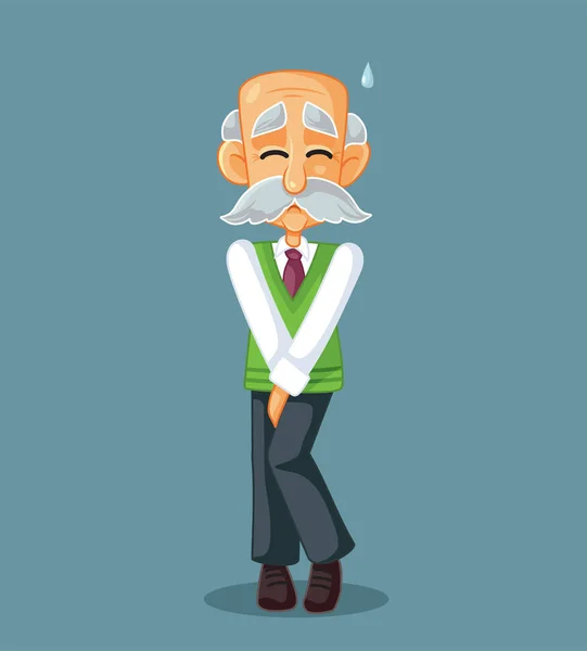 Älterer Mann Hat Ein Häufiges Problem Beim Wasserlassen — Stockvektor
