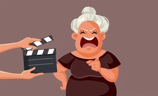 Reality Villain Woman Screaming Vector Cartoon Illustration — 스톡 벡터