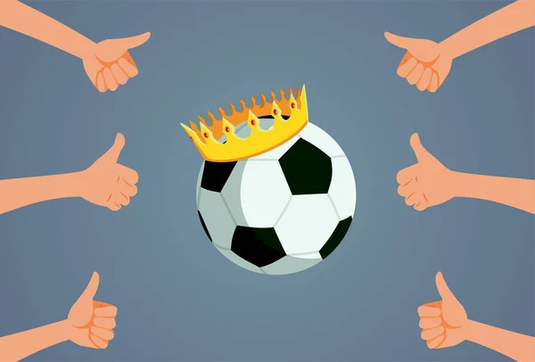 Fans Appreciating Soccer King All Sports Concept Illustration — Stockový vektor