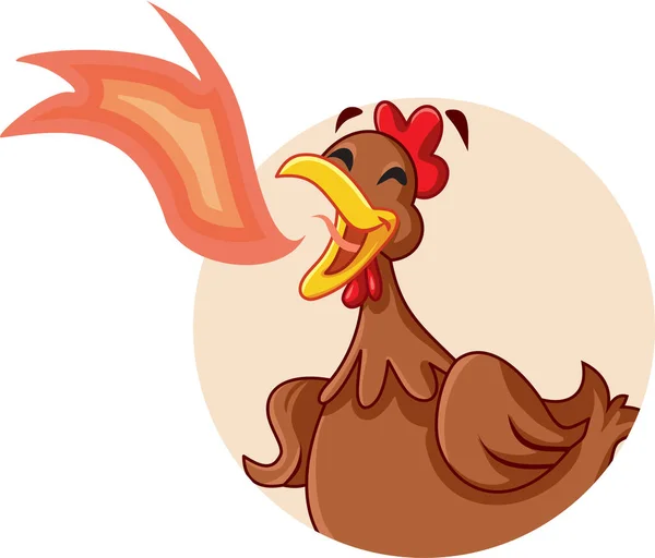 Funny Chicken Hot Spicy Concept Vector Cartoon Illustration — Image vectorielle