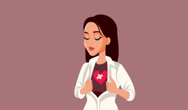 Ayrılık Vektörü İllüstrasyonundan Sonra Acı çeken Kırık Kalpli Üzgün Kadın