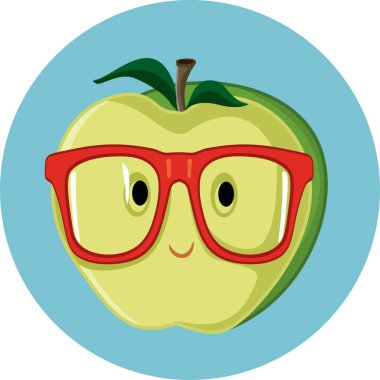 Sevimli elma okul vektör maskot geri gidiş