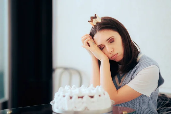 Unhappy Woman Feeling Sad and Alone on her Birthday