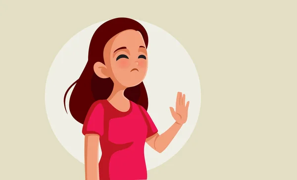 Teen Girl Saying Vector Cartoon Illustration — Vetor de Stock