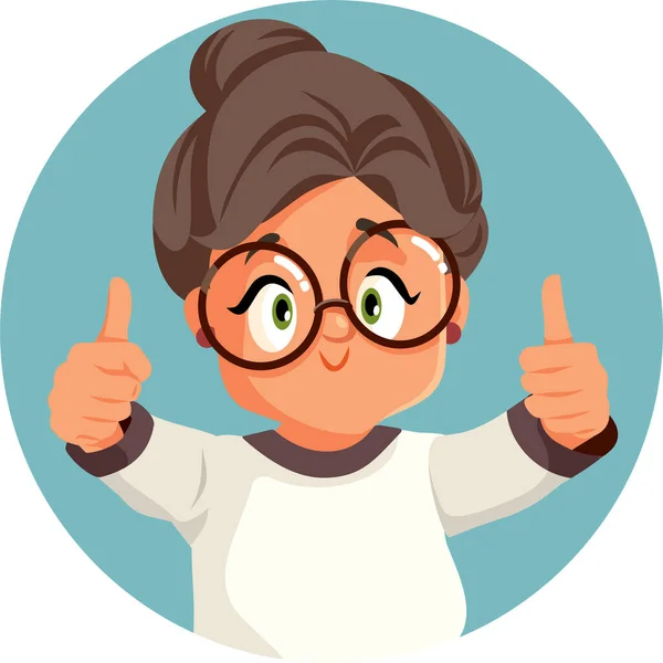 Senior Woman Making Gesture Feeling Positive Vector Cartoon - Stok Vektor