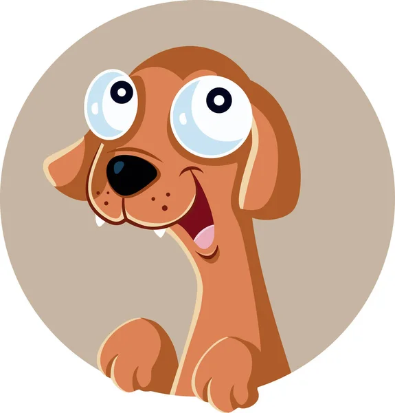 Szczęśliwy Cute Dog Wektor Maskotki Ilustracja Charakter — Wektor stockowy