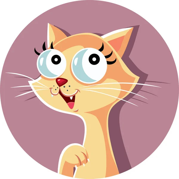 Boldog Aranyos Macska Kabala Vektor Illusztráció Karakter — Stock Vector