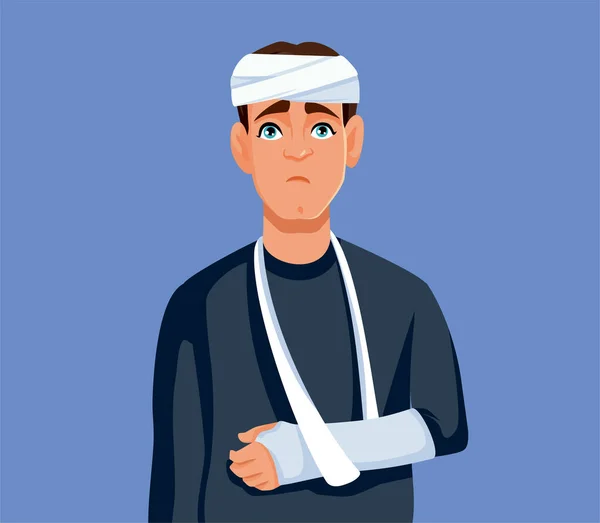 Man Suffering Injuries Accident Vector Illustration — Stock vektor