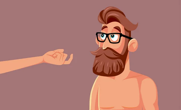 Woman Flirting Man Ready Make Love Vector Cartoon — Διανυσματικό Αρχείο