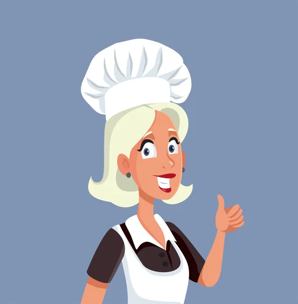 Chef Woman Expressing Satisfaction Vector Cartoon Illustration — Wektor stockowy