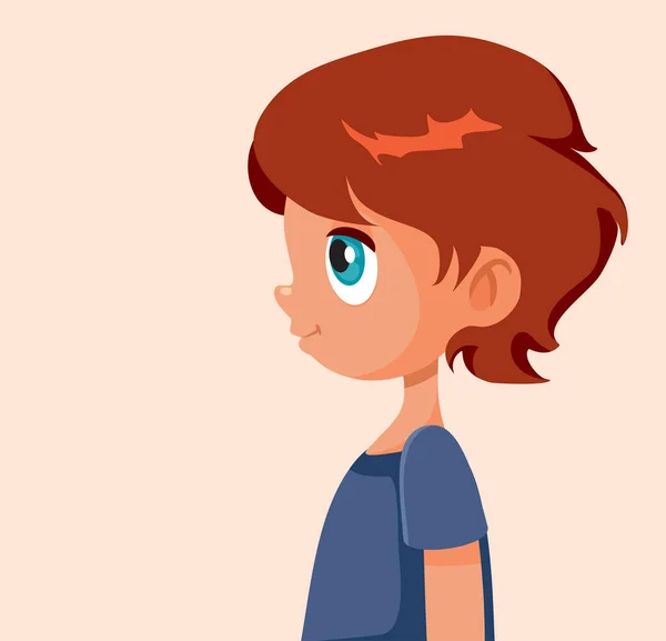 Perfil Avatar Lindo Niño Sonriente Vector Dibujos Animados Ilustración — Archivo Imágenes Vectoriales