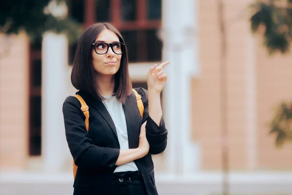 Concerned Businesswoman Making Sign Gesture — Stockfoto