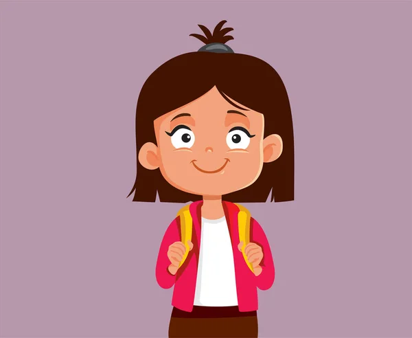 Happy Student Going Back School Vector Character — Vetor de Stock