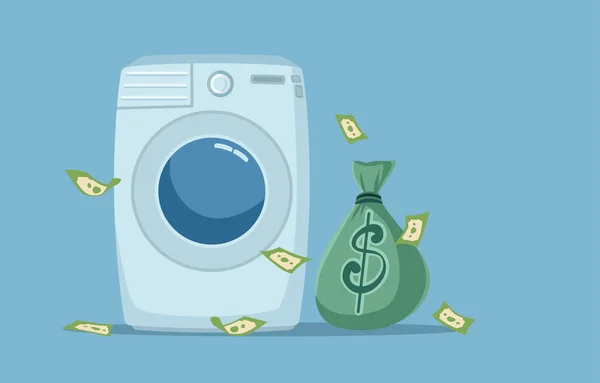 Money Laundering Vector Concept Cartoon Illustration — Stock Vector