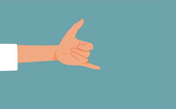 Рука Роблячи Call Gesture Векторна Мультиплікаційна Ілюстрація — стоковий вектор