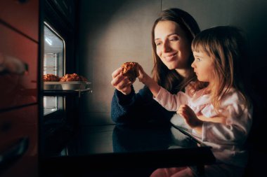Happy Mom and Child Sharing Homemade Cupcakes