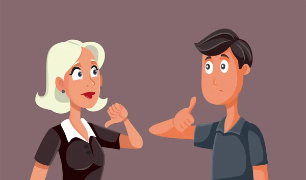 Couple Disagreeing Making Gesture Vector Cartoon — Stock vektor