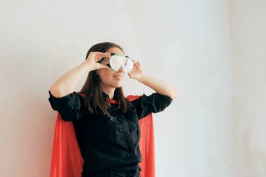 Professional Painter Wearing Protective Glasses and Superhero Cape