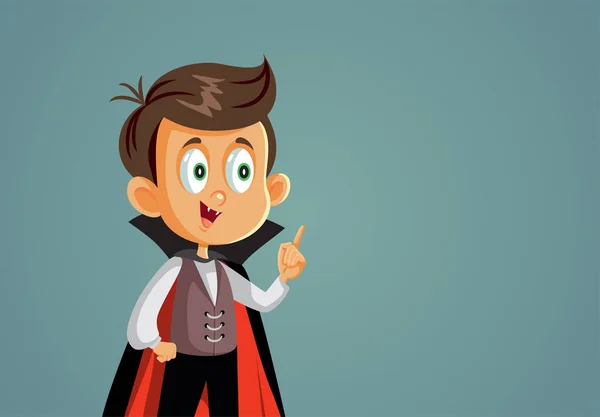 Little Vampire Boy Explaining Vector Cartoon Illustration — Image vectorielle