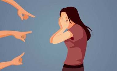 People Shaming and Blaming Female Victim Vector Concept Illustration