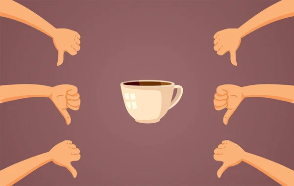 People Disliking Coffee Bitter Taste Vector Illustration — ストックベクタ