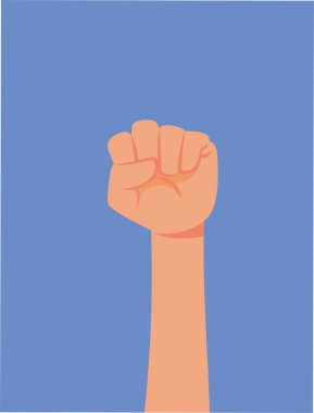 Raised Fist in Protest Gesture Vector Concept Illustration