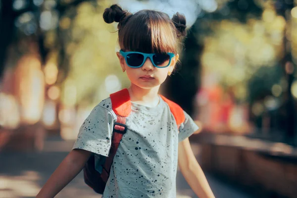 Cool Girl Ready Attend Kindergarten — Photo