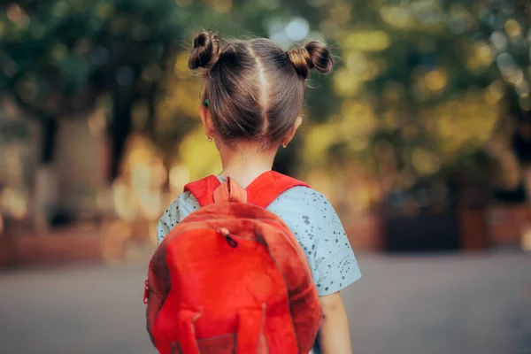 Portrait Little Girl Going Back School — Stockfoto