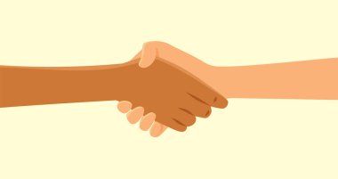 People Shaking Hands as Sign of Friendship Vector Cartoon Illustration