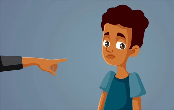 Parent Scolding Guilty Looking Teen Boy Vector Cartoon Illustration — 图库矢量图片