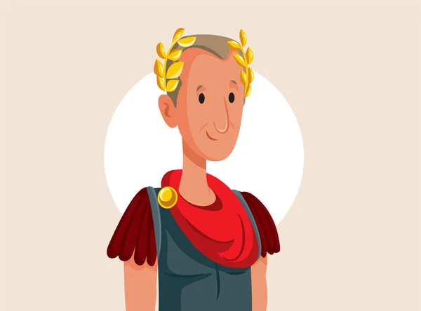 Roman Emperor Vector Wearing Laurel Wreath Cartoon Character — Stockvector