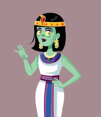Zombie Cleopatra Vector Character Design Illustration