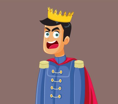 Kızgın Zengin Prens Sinirli Vektör Çizgi Filmi