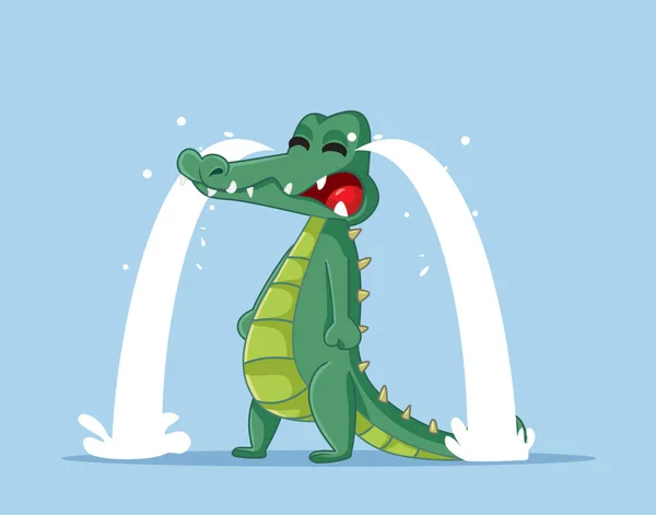 Crocodile Tears Vector Concept Cartoon Illustration — Stock Vector