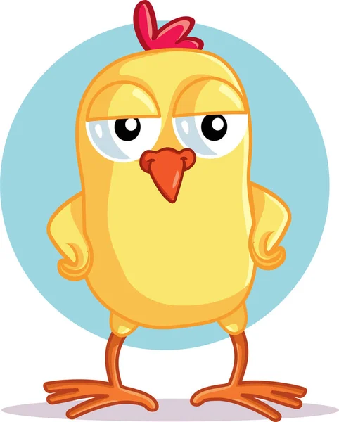Happy Chicken Mascot Smiling Vector Cartoon Character — Stock Vector